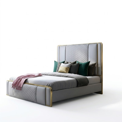 Lit double de concepteur Lit Hôtel de luxe 140/160x200 cm Cuir