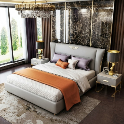 Chambre de luxe Concepteur lit double Lit Hôtel 180/200x200cm Cuir
