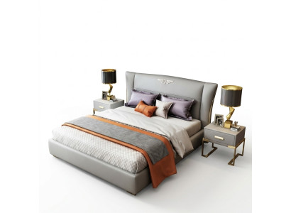 Chambre de luxe Concepteur lit double Lit Hôtel 180/200x200cm Cuir