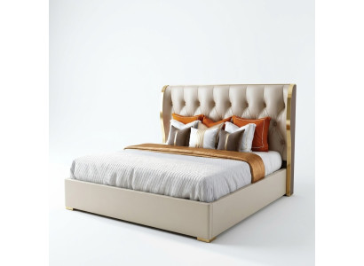 Lit double de designer Lit Hôtel de Luxe Chambre à coucher 180/200x200cm Cuir