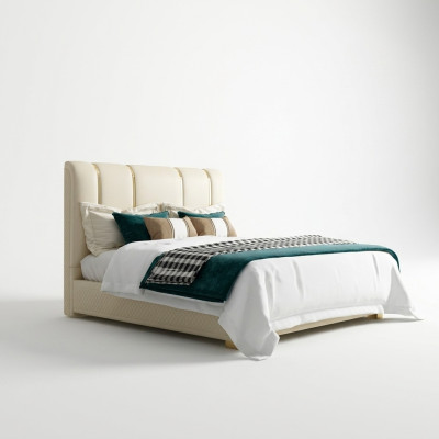 Luxe Lit Chambre Lits doubles en cuir italien design en métal