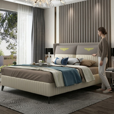Lit double de designer Lit Hôtel Luxueux Chambre en cuir 150/180x200cm nouveau