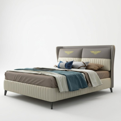Lit double de designer Lit Hôtel Luxueux Chambre en cuir 150/180x200cm nouveau