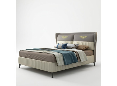 Lit double de designer Lit Hôtel Luxueux Chambre en cuir 150/180x200cm nouveau