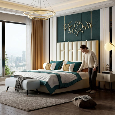 Chambre de luxe Lit double Lit 150/180x200cm Métal neuf Hôtel
