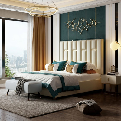 Chambre de luxe Lit double Lit 150/180x200cm Métal neuf Hôtel