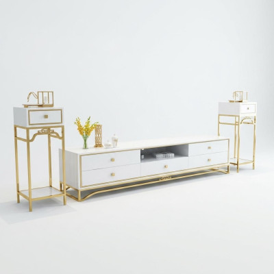 Conception moderne de mur vivant, buffet de salon avec étagère de télévision.
