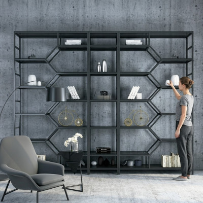 Étagère en métal. Cloison de designer. Étagères de luxe de style loft. Ensemble de 3 pièces pour armoire.