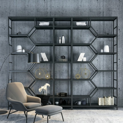 Étagère en métal. Cloison de designer. Étagères de luxe de style loft. Ensemble de 3 pièces pour armoire.