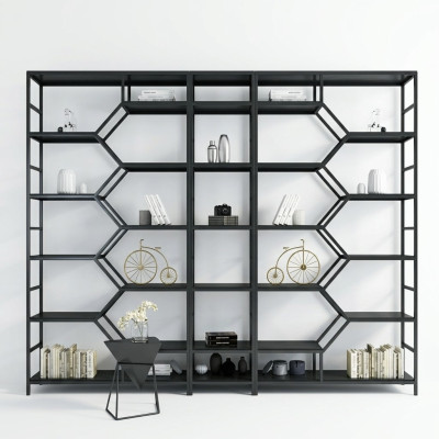 Étagère en métal. Cloison de designer. Étagères de luxe de style loft. Ensemble de 3 pièces pour armoire.