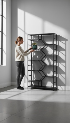 Étagère en métal Partition Designer Étagères de luxe Style loft Armoire noire