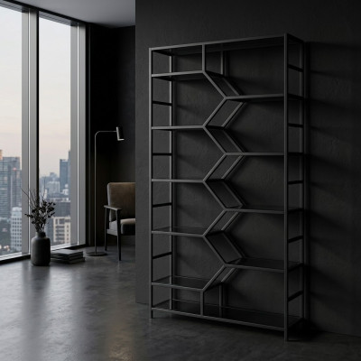 Étagère en métal Partition Designer Étagères de luxe Style loft Armoire noire