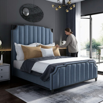 Chambre de luxe Lit double Lit 150/180x200cm Cuir Métal neuf Hôtel