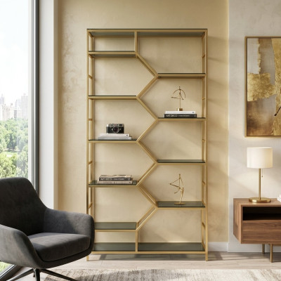 Étagère métallique de séparation de luxe pour designer de placards en or 3 pièces