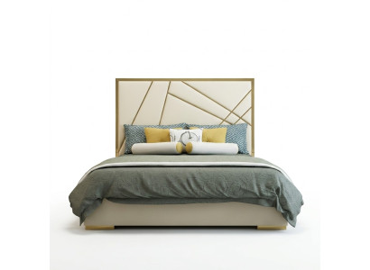 Lit double de designer Lit Hôtel de décoration de luxe Chambre 180/200x200cm Cuir