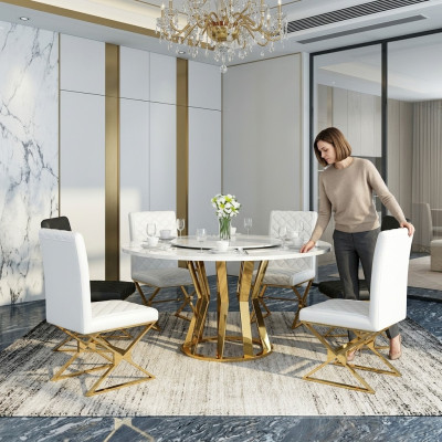 Table ronde 130cm en métal Décoration de conférence ronde Tables modernes