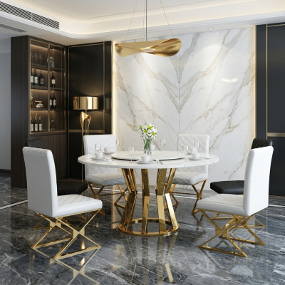 Table ronde 130cm en métal Décoration de conférence ronde Tables modernes