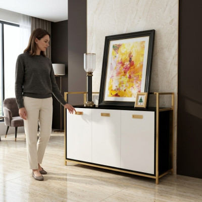 Design Commode Armoire Armoire de luxe en acier inoxydable Commode Armoire Étagère décorative