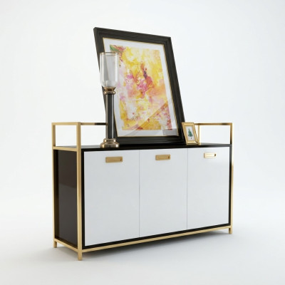 Design Commode Armoire Armoire de luxe en acier inoxydable Commode Armoire Étagère décorative