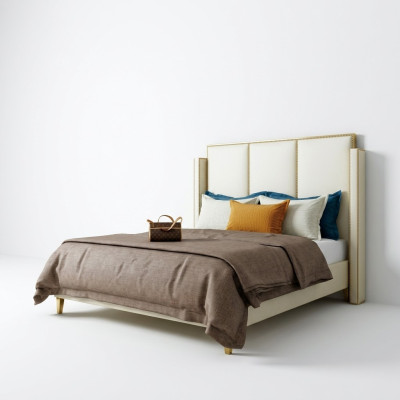 Lit double Lits Lit design Lit en cuir Chambre de luxe Mariage nouveau