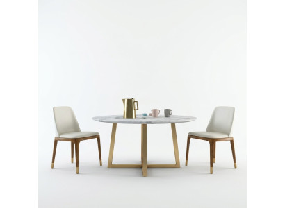 Conception Table à manger ronde Tables rondes en métal Salon de luxe Or