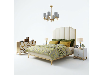 Décoration de literie de lit de luxe pour chambre de couchage de l'hôtel double en cuir