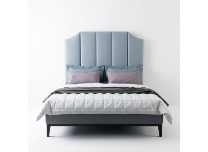 Revêtement de lit de luxe en cuir pour chambre de sommeil avec deux lits d'hôtel 180x200cm.