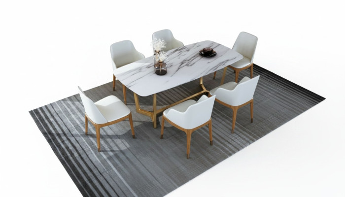 Table de salle à manger en acier inoxydable de designer de luxe 160x90 cm pour salon