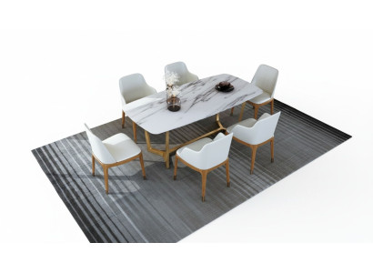 Table de salle à manger en acier inoxydable de designer de luxe 160x90 cm pour salon