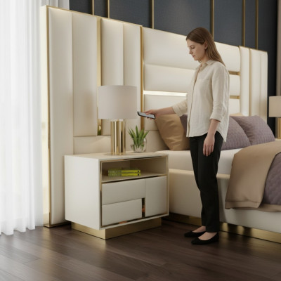 Table de nuit Console Côté Chambre Tables Consoles en Métal de Designer