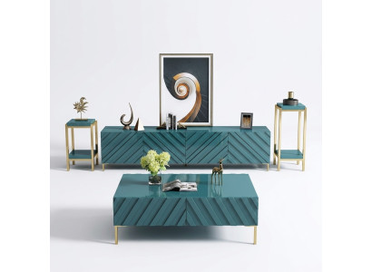 Buffet 2x supports latéraux table basse design salon métallique