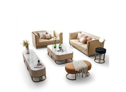 acier inoxydable Mobilier en métal pour le salon Canapé Siège Rembourrage Suite 3+2+1