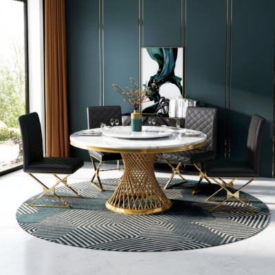 Conception de table en bois Table à manger ronde Tables décoratives rondes 130cm Classe de luxe