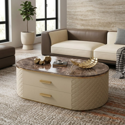 Conception Table basse Imitation marbre Pierre Vivre Café Canapé Table d'appoint