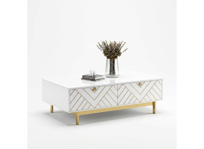 Élégante table basse brillante en acier inoxydable de luxe américaine