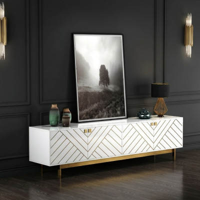 Noble high gloss Commode en acier inoxydable Commode Commodes USA classe de luxe