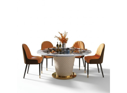 Table à manger de luxe, tables rondes, table ronde rotative pour le salon salle à manger.