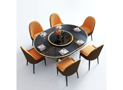 Ensemble de chaises de salle à manger design en métal tables fauteuil 6 chaises + suite de table