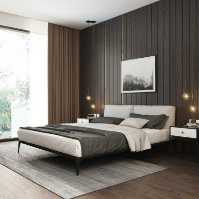 Lit rembourré Lits Chambre Hôtel Rembourrage Designer Double Luxe Décoratif Design
