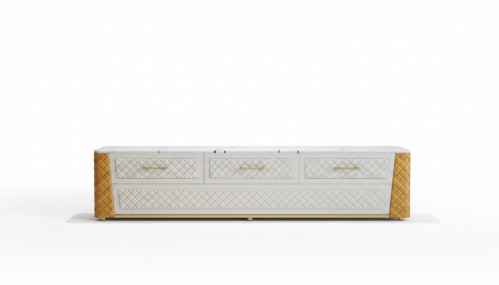 Sideboard TV Lowboard Meuble TV Armoire XXL Table en bois Marbre de salon