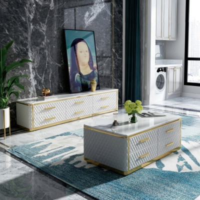 Table basse en acier inoxydable Table design en acier inoxydable Tables en acier inoxydable Canapé Côté