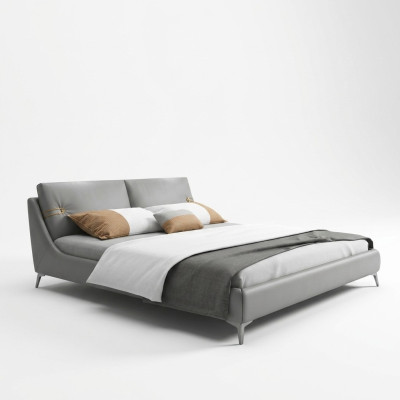 Lit en bois moderne Meubles de designer nobles Lits doubles pour une nouvelle chambre