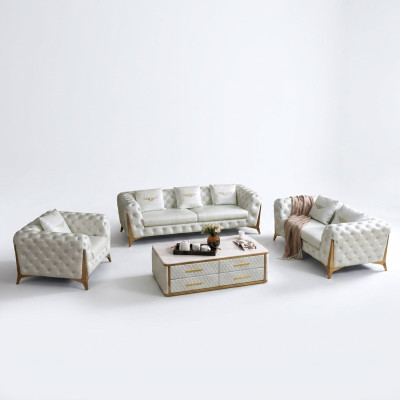 Ensemble canapé Chesterfield de luxe 3+2+1 places, mobilier de canapé.