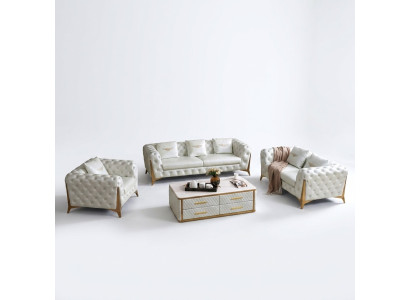 Ensemble canapé Chesterfield de luxe 3+2+1 places, mobilier de canapé.