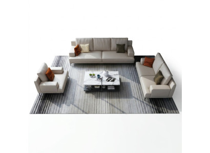 Ensemble moderne en cuir blanc 3 places + 2 places pour salon, canapés exclusifs en 2 pièces.