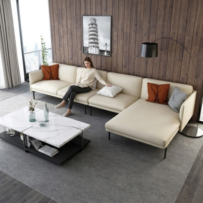 Canapé d'angle Canapé Sofa Rembourrage Paysage de vie Canapés d'angle Suite Déco Forme en L