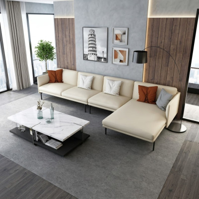 Canapé d'angle Canapé Sofa Rembourrage Paysage de vie Canapés d'angle Suite Déco Forme en L