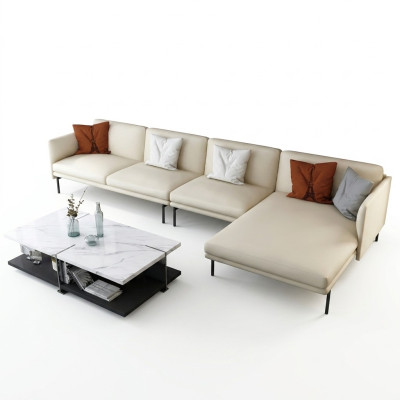 Canapé d'angle Canapé Sofa Rembourrage Paysage de vie Canapés d'angle Suite Déco Forme en L