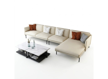 Canapé d'angle Canapé Sofa Rembourrage Paysage de vie Canapés d'angle Suite Déco Forme en L