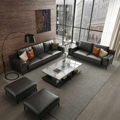 Ensemble de canapé de luxe italien en 3+2 + tabouret canapé en 3 pièces.